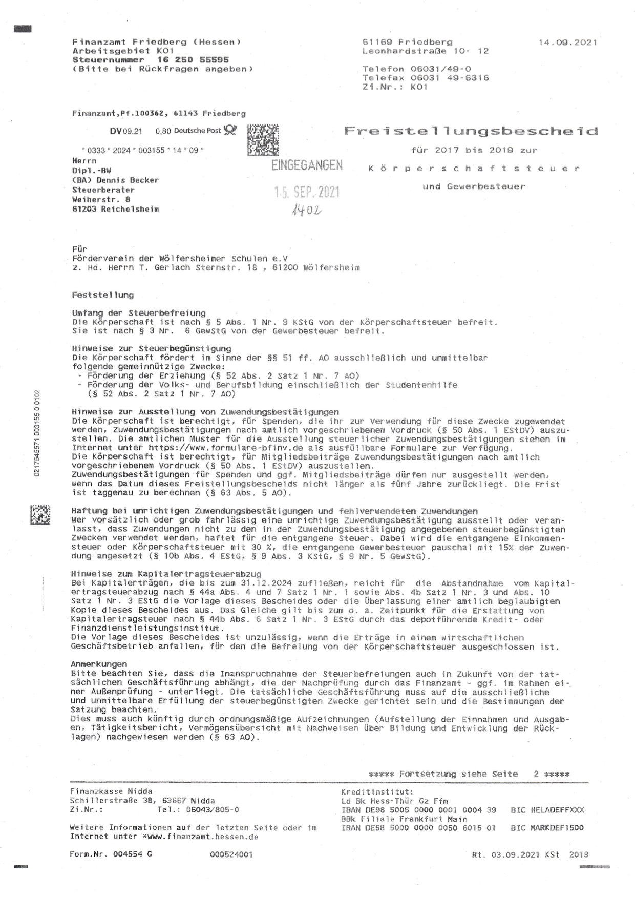 2021 Freistellungsbescheid 2017 19 FÖV